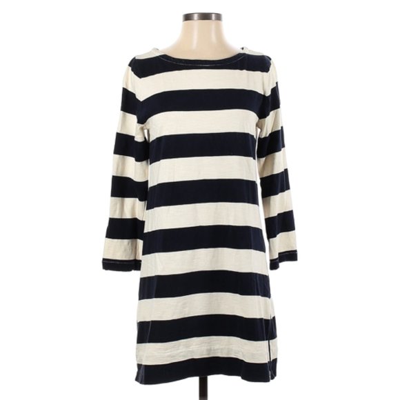 Blue and white striped shift J. Crew dress - Picture 1 of 8